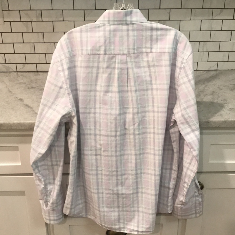 Johnnie O Button Up Shirt Mens Medium Lavender Gray Plaid Long Sleeve Business - Picture 5 of 9
